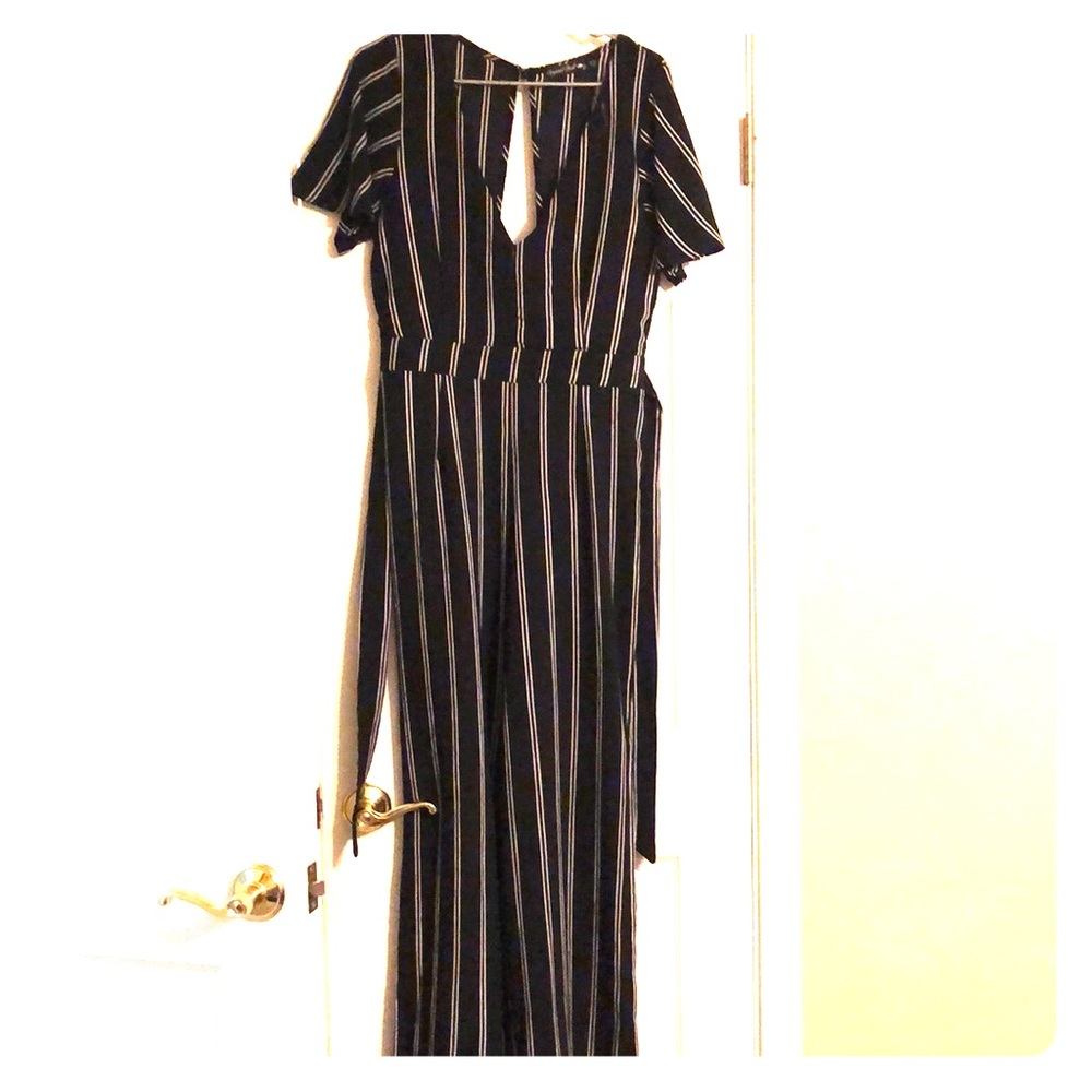 Black stripped jumpsuit